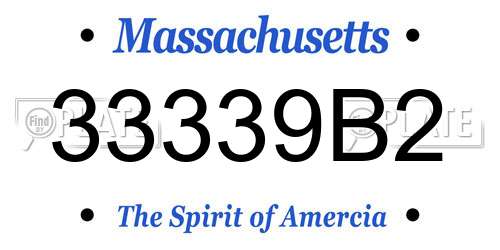 33339B2 Massachusetts License Plate