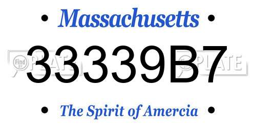 33339B7 Massachusetts License Plate