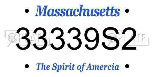 33339S2 Massachusetts License Plate