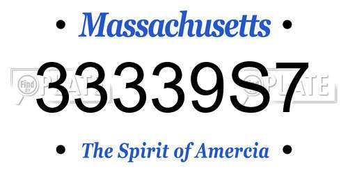 33339S7 Massachusetts License Plate