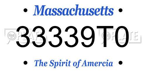 33339T0 Massachusetts License Plate