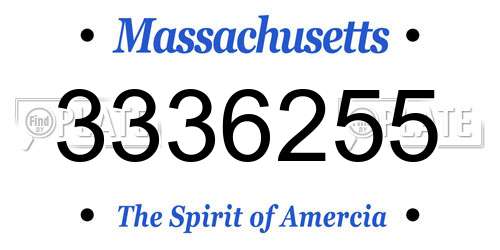 3336255 Massachusetts License Plate