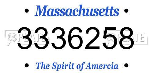 3336258 Massachusetts License Plate