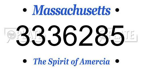 3336285 Massachusetts License Plate
