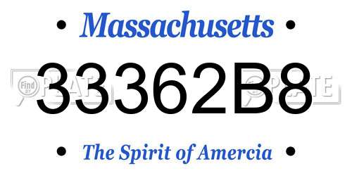 33362B8 Massachusetts License Plate