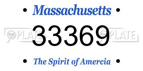 33369 Massachusetts License Plate