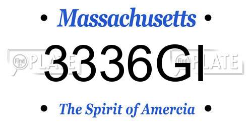 3336GI Massachusetts License Plate