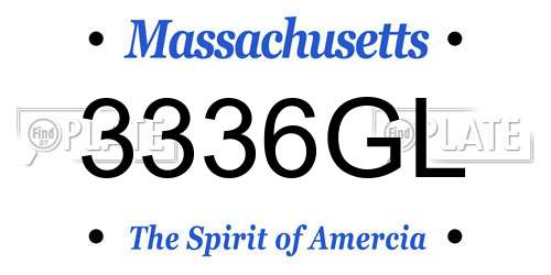 3336GL Massachusetts License Plate