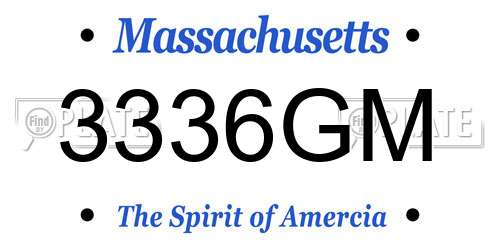 3336GM Massachusetts License Plate