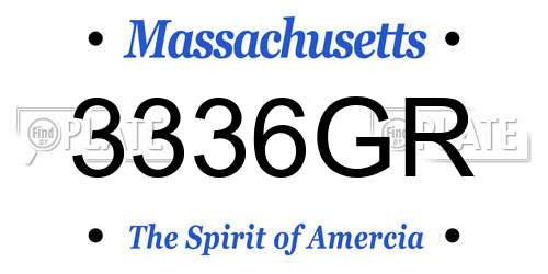 3336GR Massachusetts License Plate
