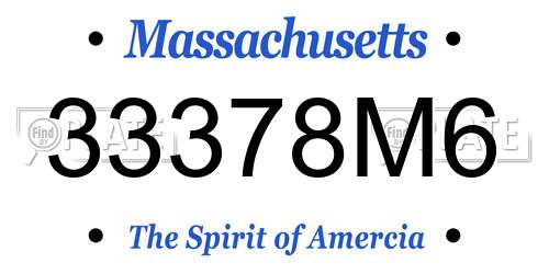 33378M6 Massachusetts License Plate