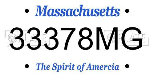 33378MG Massachusetts License Plate
