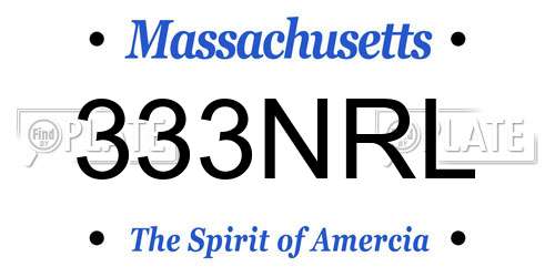333NRL Massachusetts License Plate
