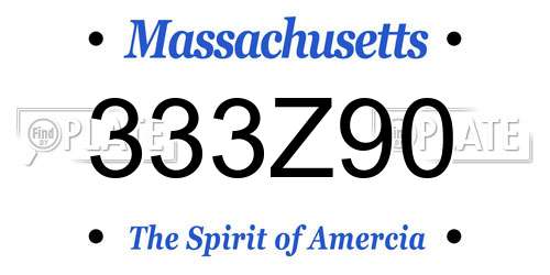333Z90 Massachusetts License Plate