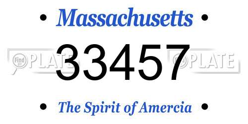 33457 Massachusetts License Plate