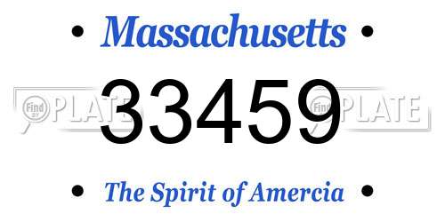 33459 Massachusetts License Plate