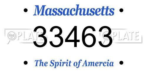 33463 Massachusetts License Plate