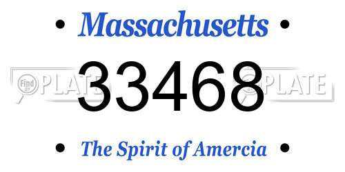 33468 Massachusetts License Plate