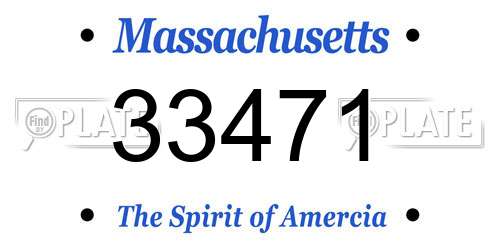 33471 Massachusetts License Plate