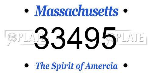 33495 Massachusetts License Plate