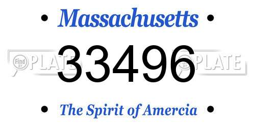 33496 Massachusetts License Plate