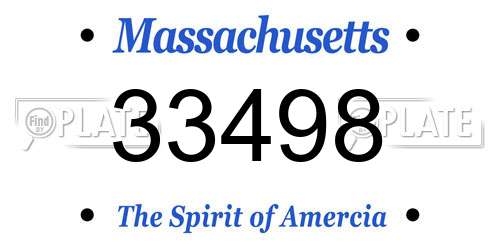 33498 Massachusetts License Plate