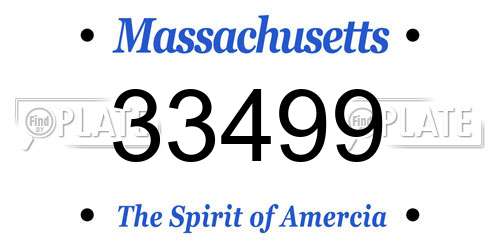 33499 Massachusetts License Plate