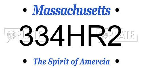 334HR2 Massachusetts License Plate