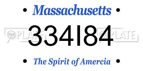 334I84 Massachusetts License Plate