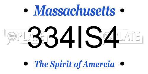334IS4 Massachusetts License Plate