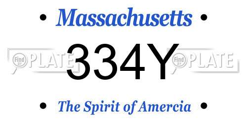 334Y Massachusetts License Plate