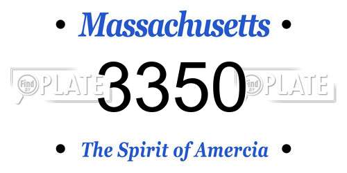 3350 Massachusetts License Plate