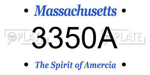 3350A Massachusetts License Plate