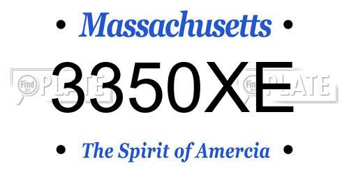 3350XE Massachusetts License Plate