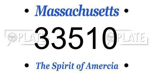 33510 Massachusetts License Plate