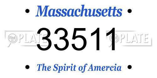 33511 Massachusetts License Plate