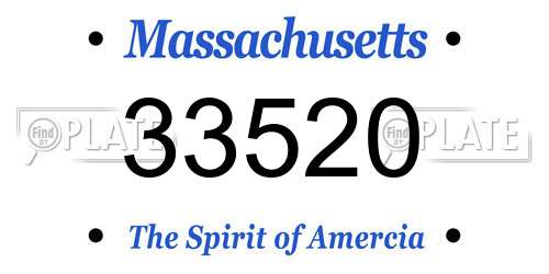 33520 Massachusetts License Plate