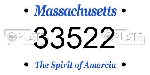 33522 Massachusetts License Plate