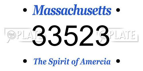 33523 Massachusetts License Plate