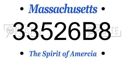 33526B8 Massachusetts License Plate