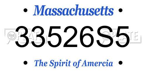 33526S5 Massachusetts License Plate