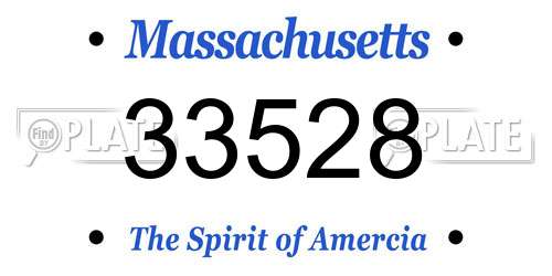 33528 Massachusetts License Plate