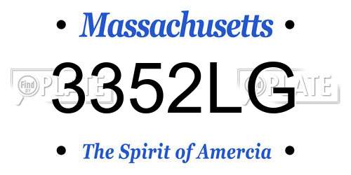 3352LG Massachusetts License Plate