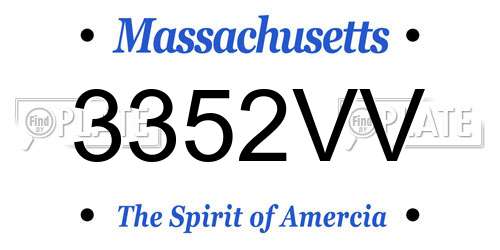 3352VV Massachusetts License Plate
