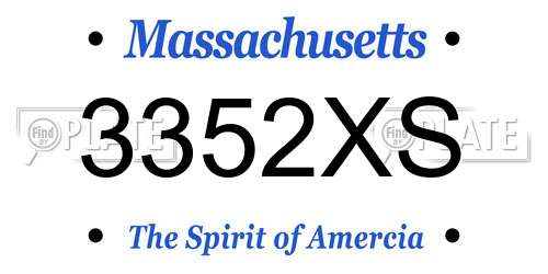 3352XS Massachusetts License Plate