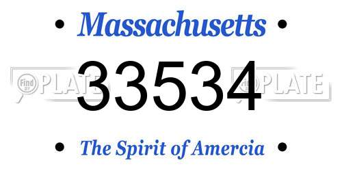 33534 Massachusetts License Plate