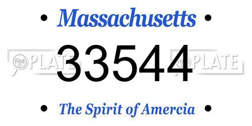 33544 Massachusetts License Plate