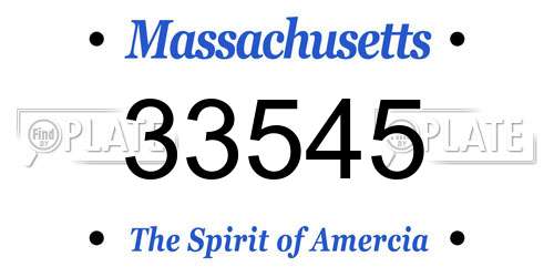 33545 Massachusetts License Plate