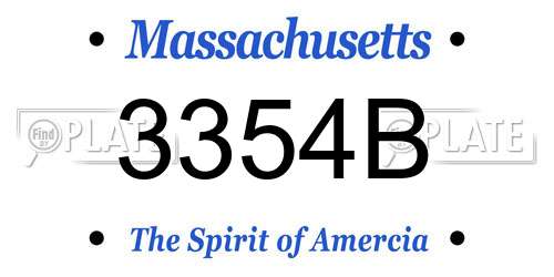 3354B Massachusetts License Plate