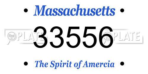 33556 Massachusetts License Plate